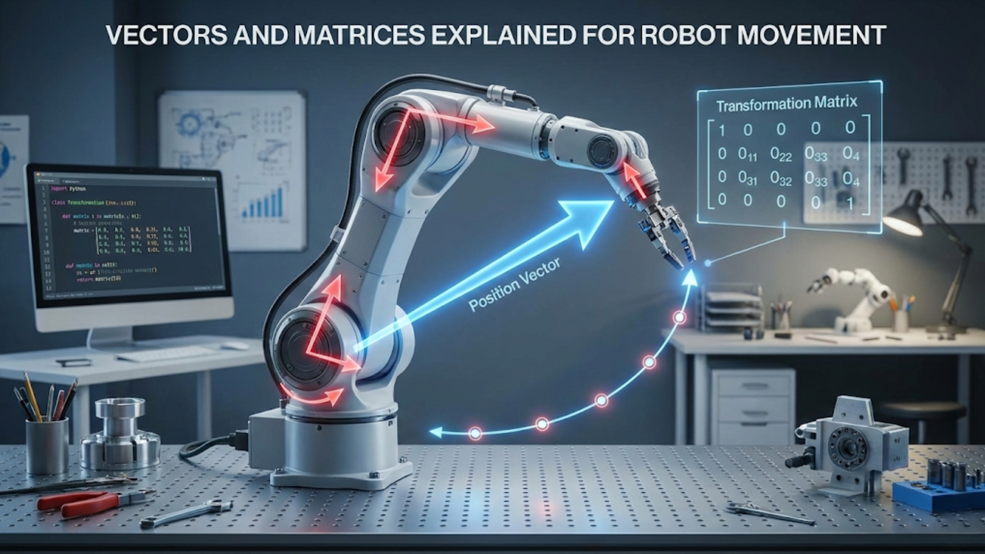 Vectors and Matrices in Robotics: Simple Guide to Robot Movement Math