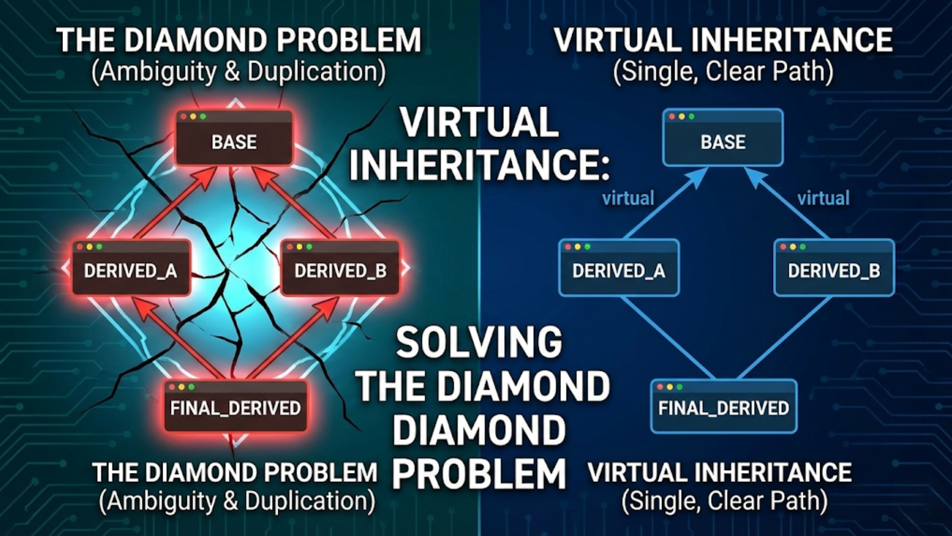 Virtual Inheritance: Solving the Diamond Problem