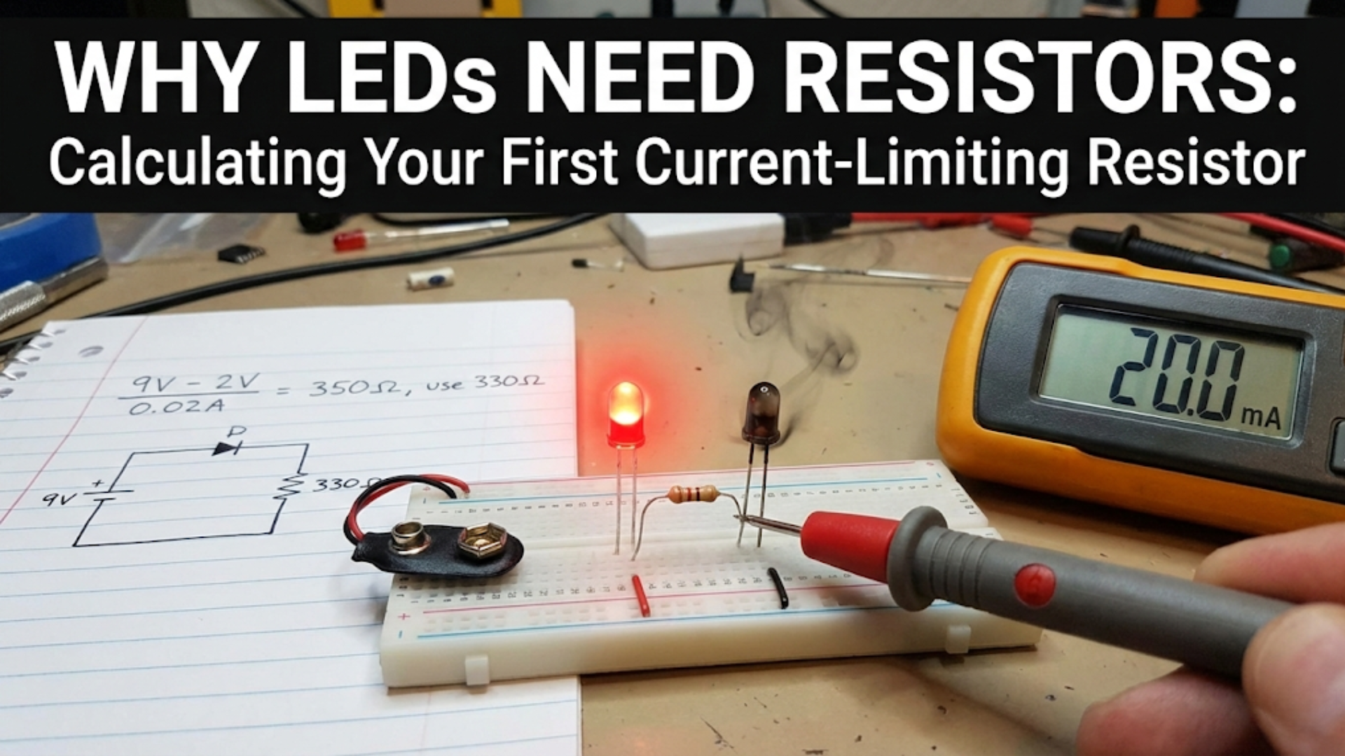 Why LEDs Need Resistors: Calculating Your First Current-Limiting Resistor