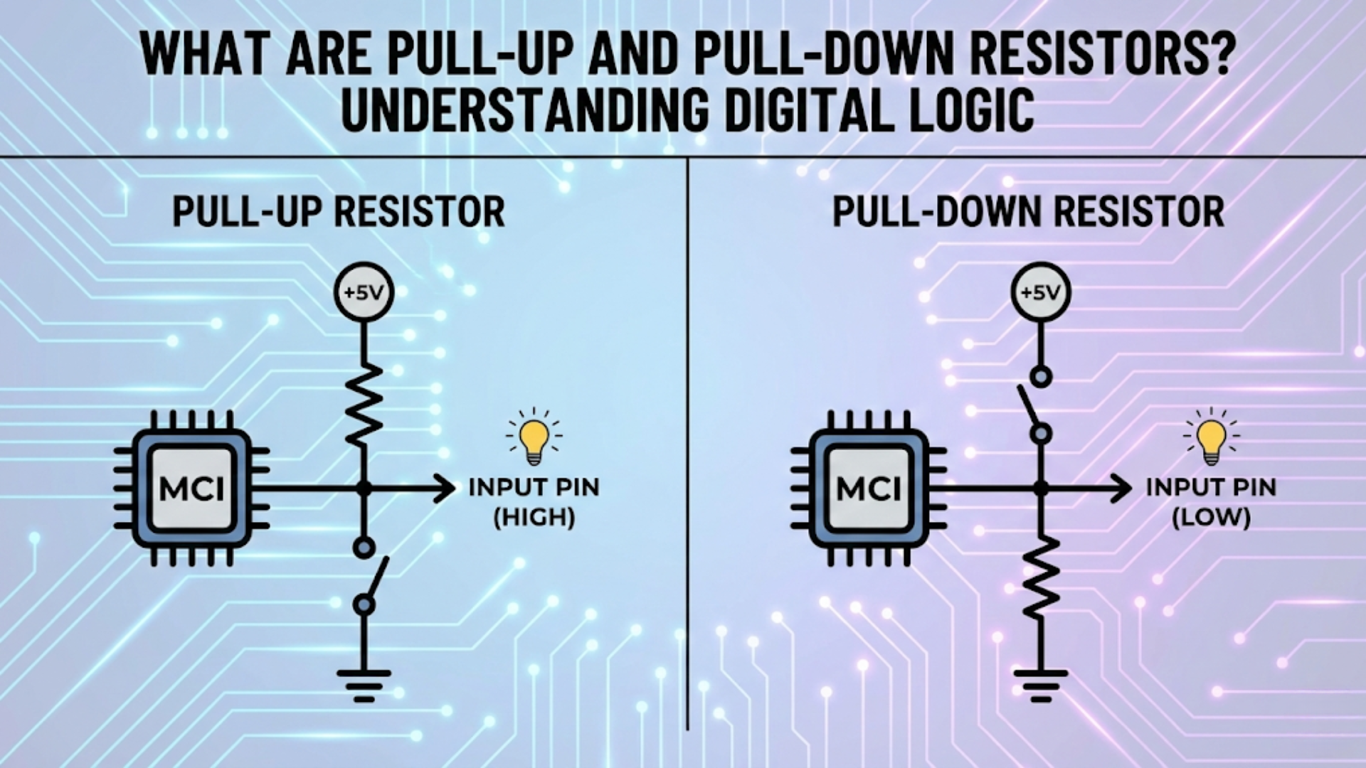 What Are Pull-Up and Pull-Down Resistors? Understanding Digital Logic