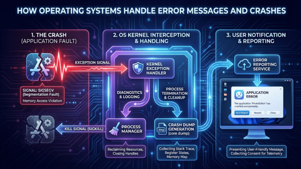 How Operating Systems Handle Error Messages and Crashes - Complete Guide