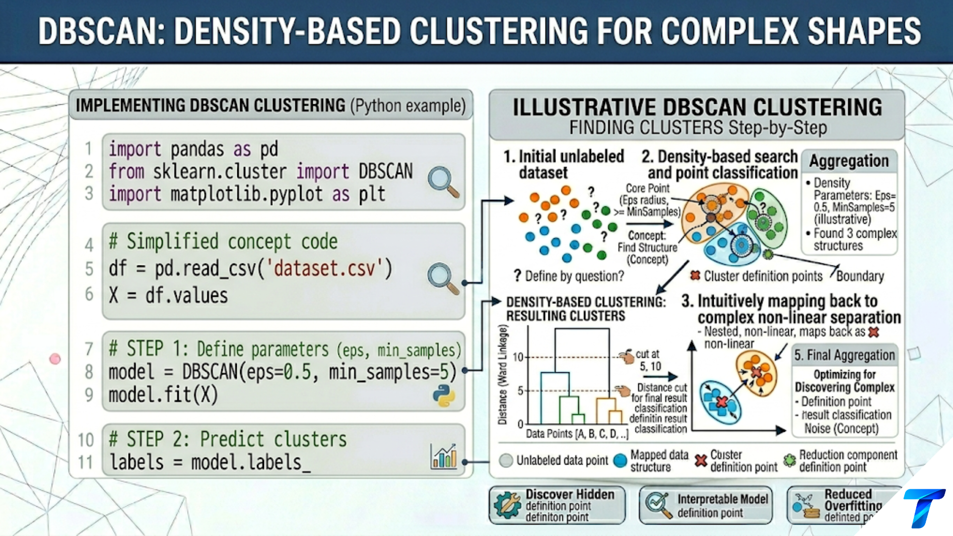DBSCAN: Density-Based Clustering for Complex Shapes DBSCAN: Density-Based Clustering for Complex Shapes