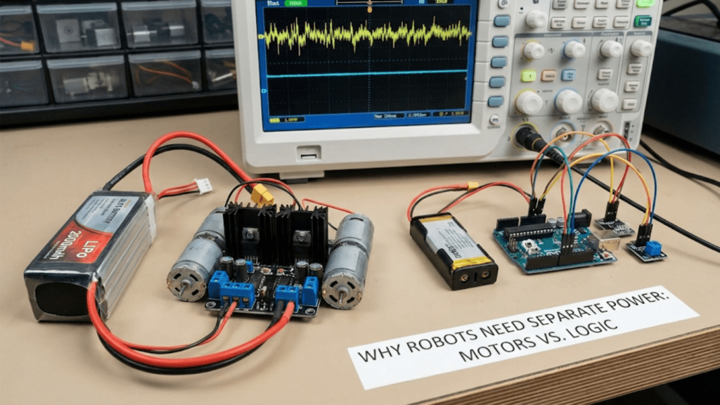 Why Do Robots Need Separate Power for Motors and Logic?